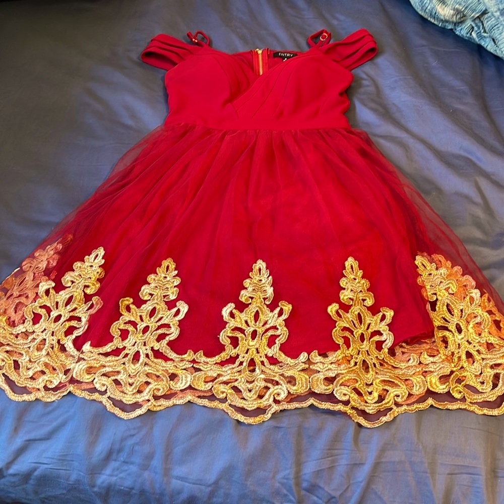 Deep red homecoming dress